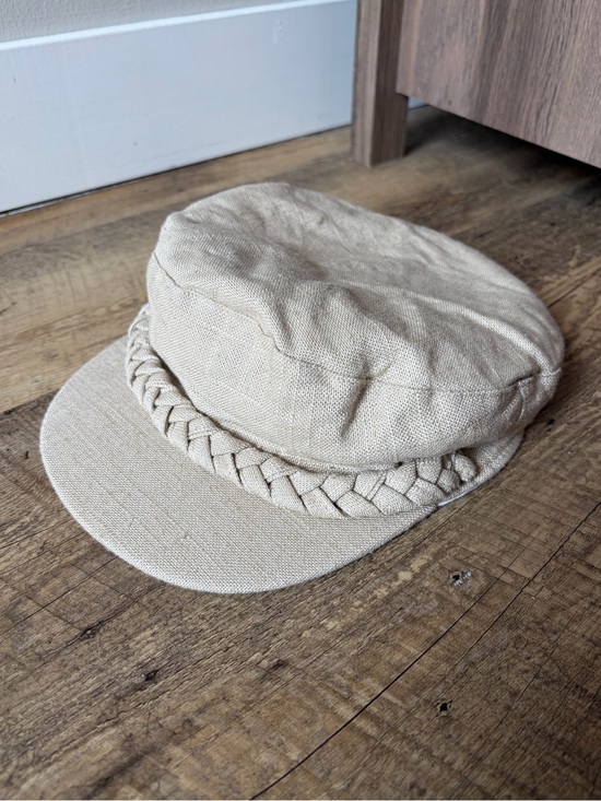 Free People Accessories - Free People Oatmeal Greek Fisherman Sailor Cap Newsboy Hat with Braided Band